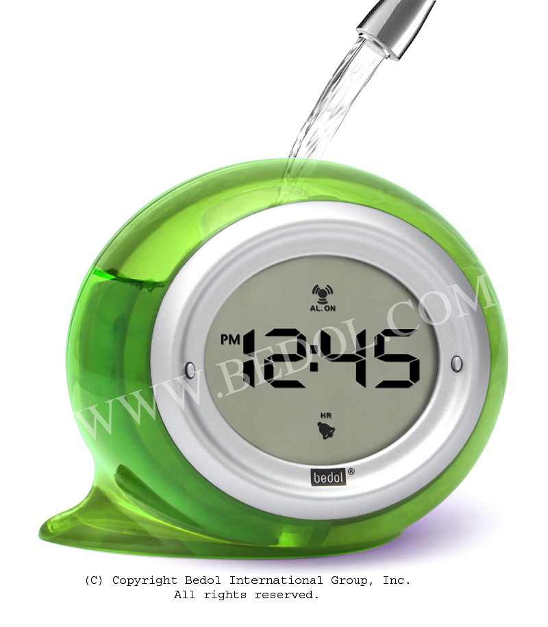 This digital clock is powered by water and wakes you up with a single squirt Innovation Essence