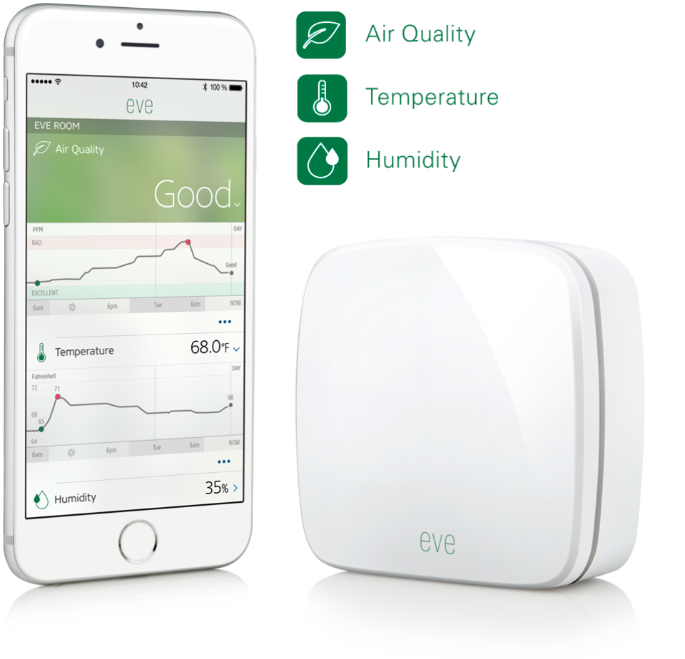 air quality sensor homekit 'Eve' indoor â€“ Wireless air monitoring quality