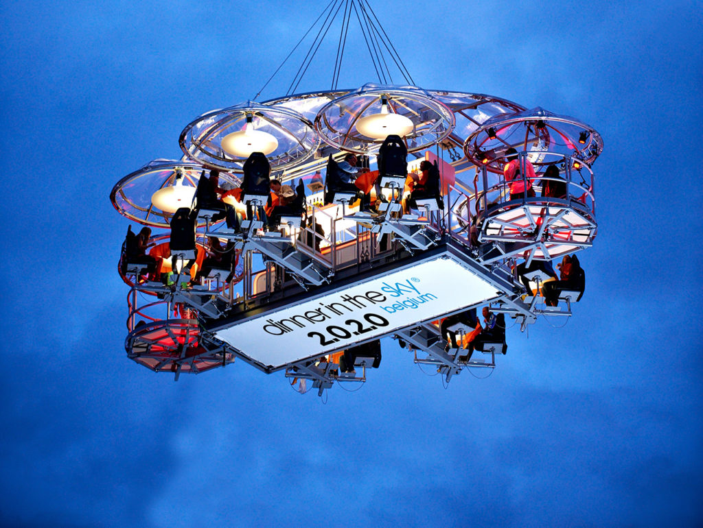 DINNER IN THE SKY – suspended restaurant that provides its customers ...